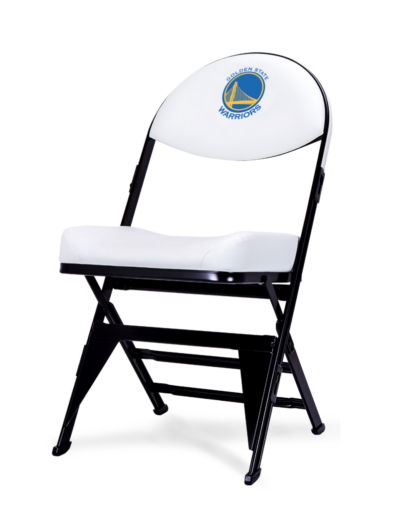 LIMITED EDITION - Golden State Warriors - White X-Frame Courtside Folding Chair