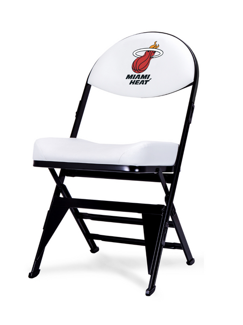 LIMITED EDITION - Miami Heat X-Frame Courtside Folding Chair White